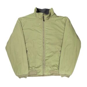 LL Bean nylon shell fleece lined khaki tan O VF43 bomber jacket men’s XL